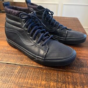 VANS Men’s Leather SK8-HI MTE Hi Top Sneakers navy Size 13